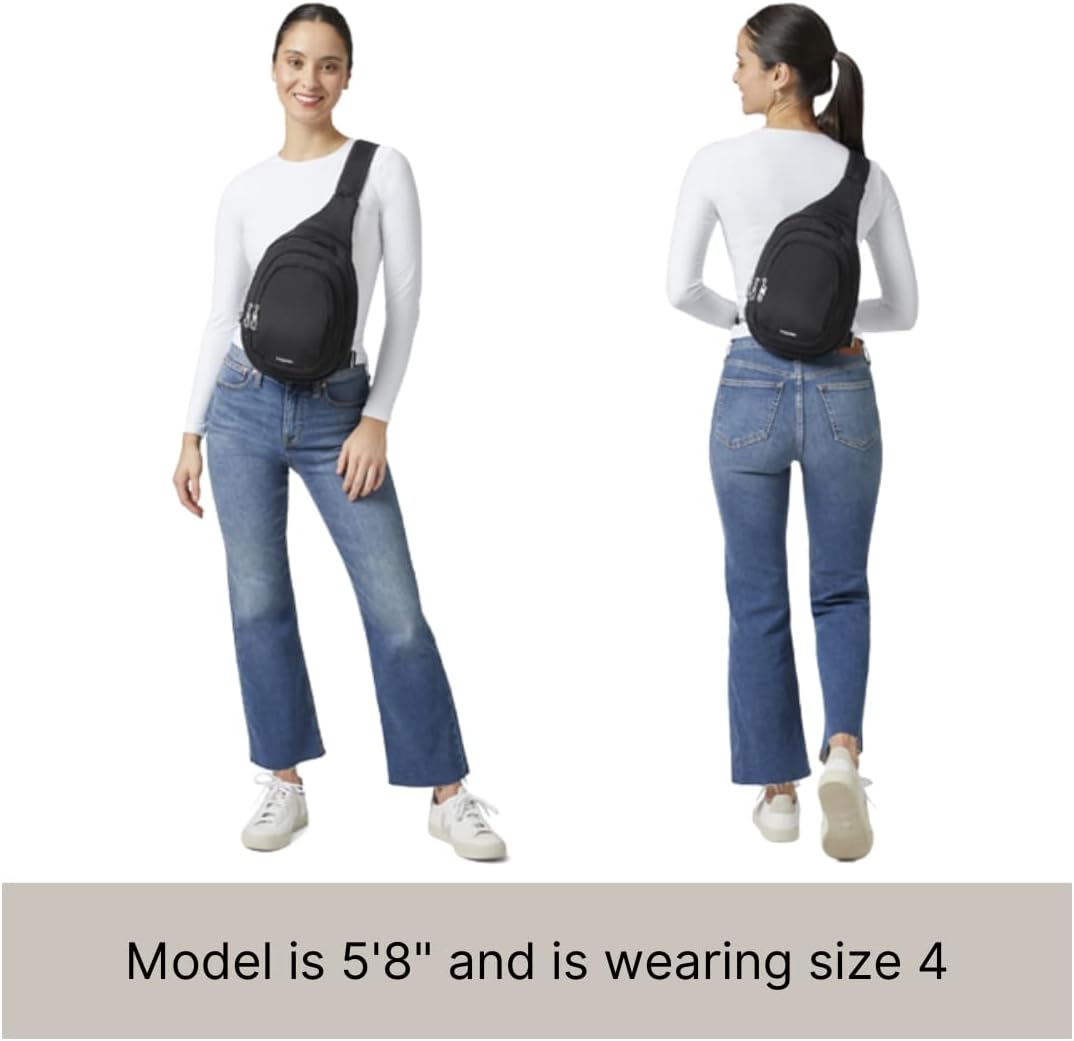 Baggallini Securtex® Anti-Theft Triple Zip Sling - Travel Backpack Sling Bag Crossbody - RFID Wallet Locking Zipper - Image 6