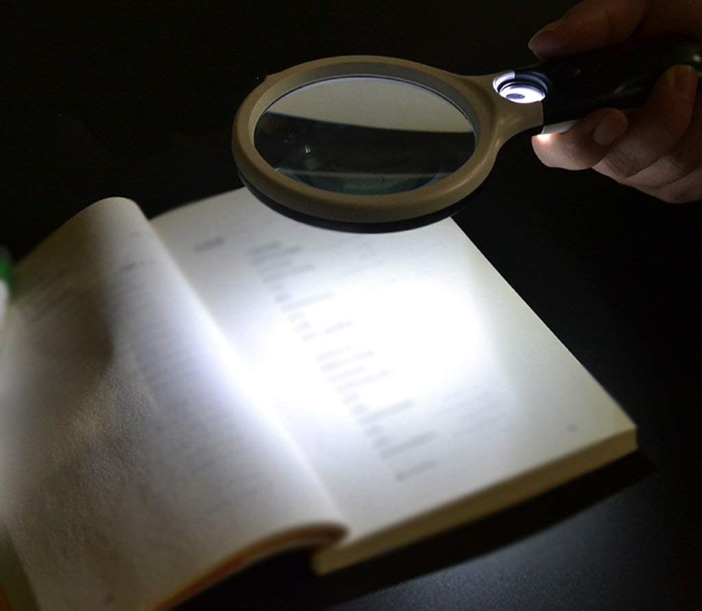Lupa de mano con luz LED, marco acrílico y lentes de resina para mayor claridad, ideal para leer, pasatiempos y trabajos de detalle de primer plano