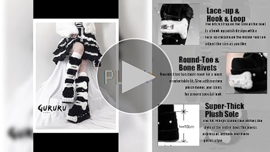 Amazon.com | GURURU Y2K Goth Boots with Bone Shape Elements
