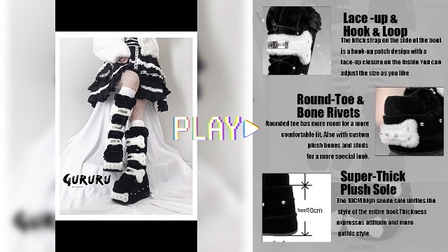 Amazon.com | GURURU Y2K Goth Boots with Bone Shape Elements Mid