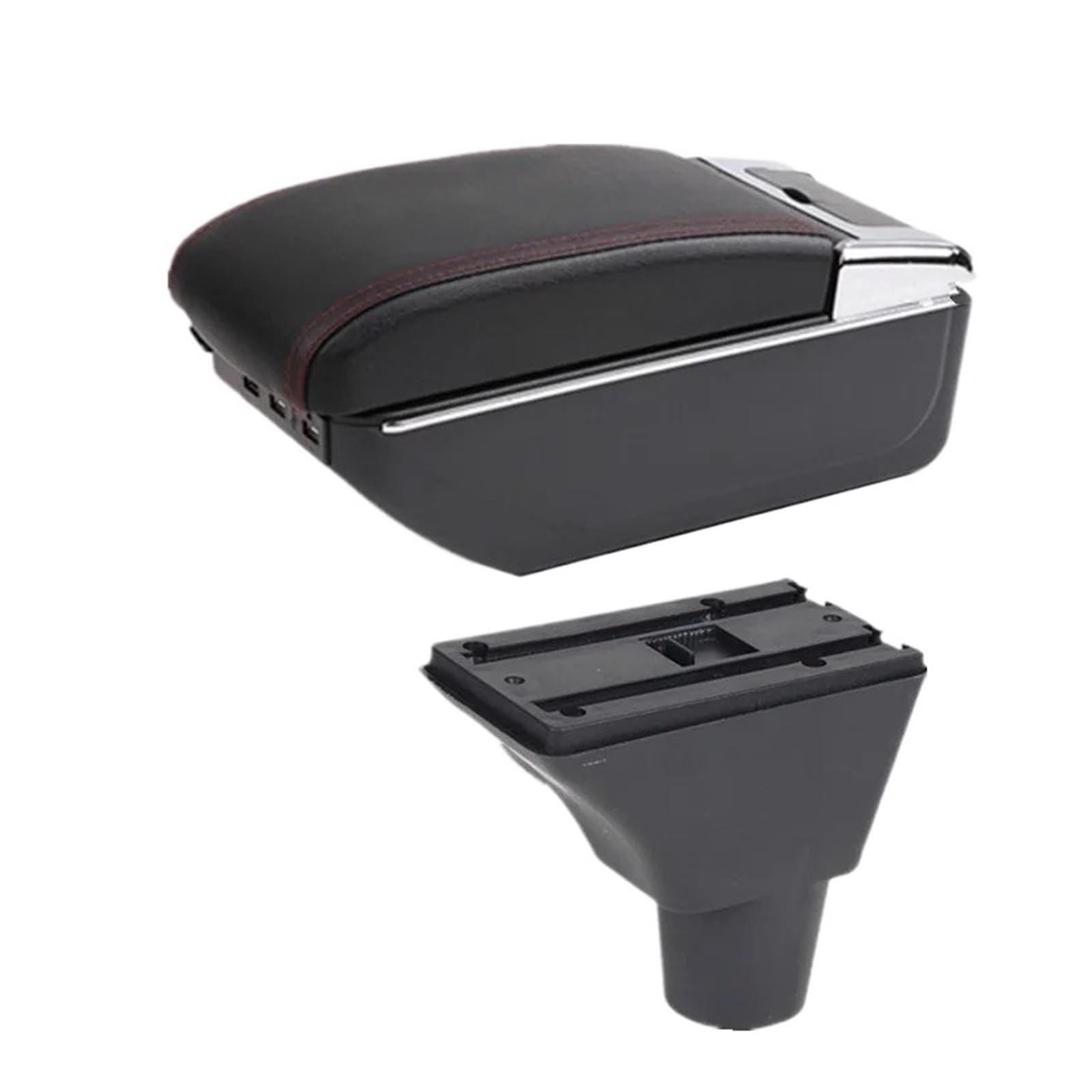 Umdjju C1 Red Line 7Usb For Sandero For Stepway For Dacia For Logan 2 Car Armrest Box Storage Retrofit Accessories Car Centre Console Armrest Box(C1 Red Line 7Usb)