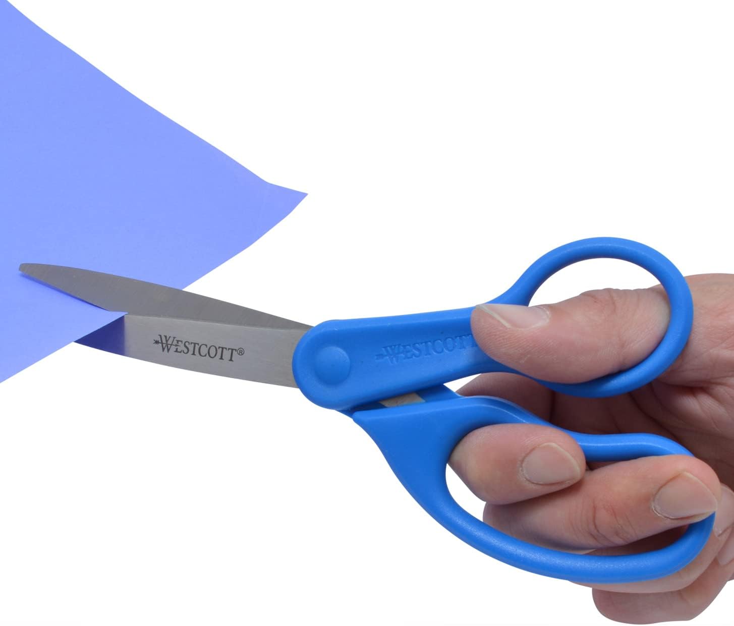Westcott 8" Bent All Purpose Preferred Stainless Steel Scissors, Case of 120, Blue (41218)
