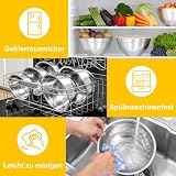 Nifogo Miska do mieszania ze stali nierdzewnej z pokrywką zestaw 5+14