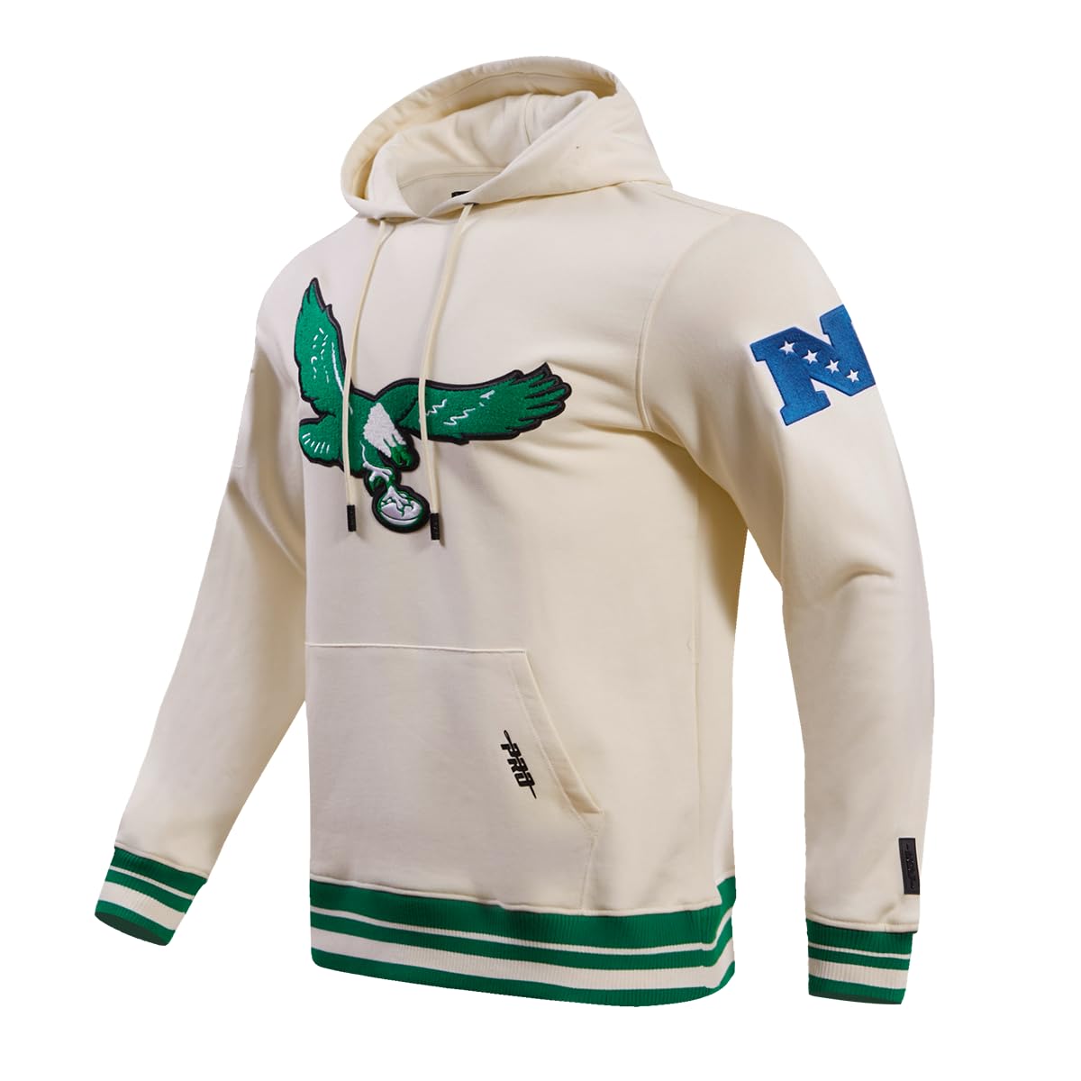 Pro Standard Mens NFL Philadelphia Eagles Retro Classics Pull Over Hoodie Eggshell/Kelly Green XL