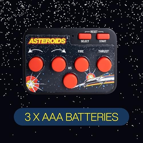 Fizz Creations Asteroids Plug & Play HDMI Arcade game console with wireless controller. Classic retro game for TV, family retro games, nostalgic gift. - 3