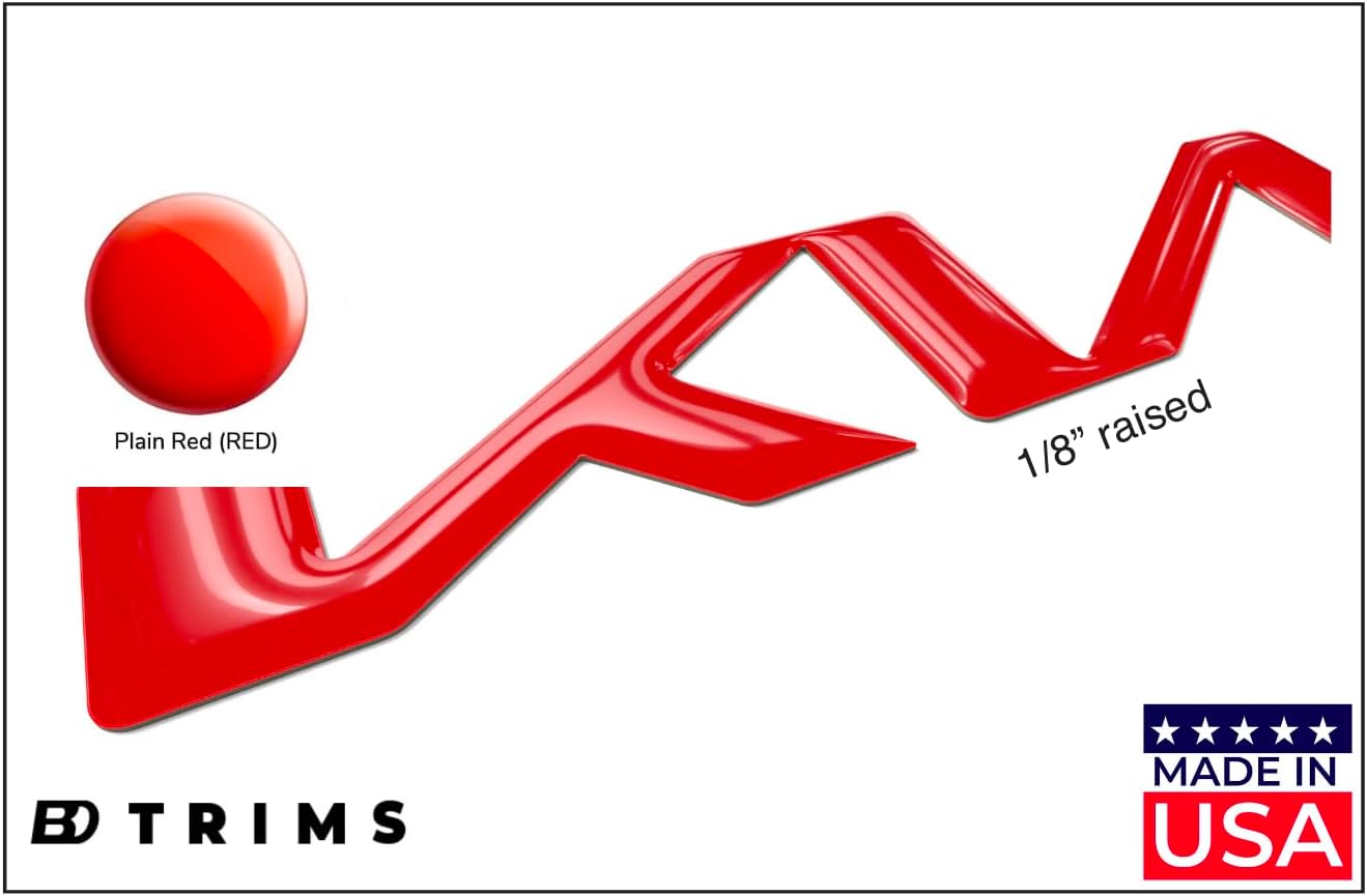 BDTrims Domed 3D Raised Letters for K5 2022-2023 Front & Rear Sets (Red)