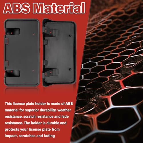 Image of License Plate Bracket Accessories for Ford F250 F350 F450 F550 Super Duty 1999-2004, Excursion 2000-2004 Front Bumper License Plate Holder Replacement Frame Black Mount