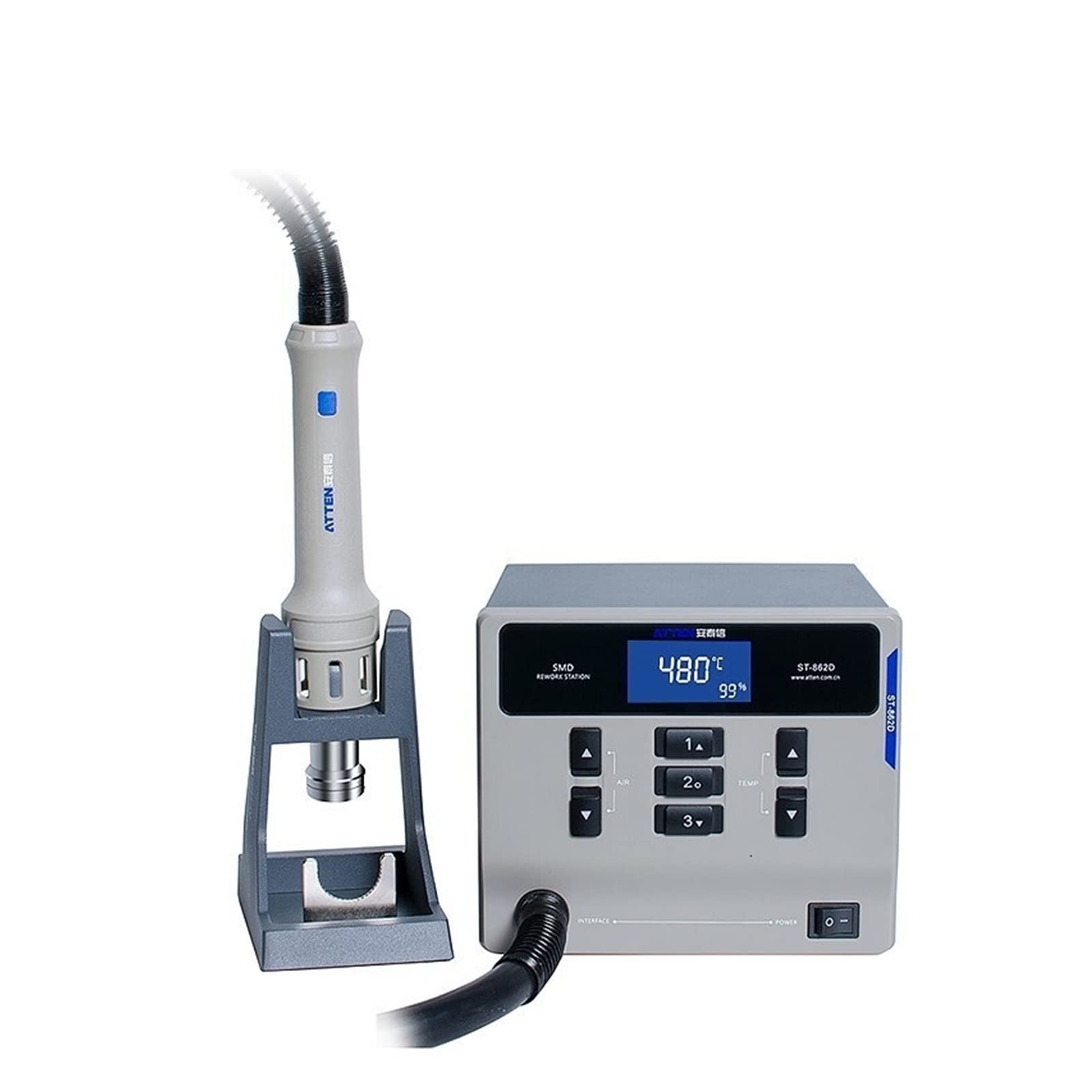 ATTEN St-862D 1000W Hot Wiatrówka Cyfrowy Wyświetlacz Stacja Lutownicza BGA Automatyczna Stacja Rozlutownicza Do Naprawy Snu dla początkujących DIY(SET B)