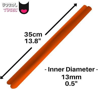 Orange Vocal Tubes for Speech Therapy and Singing Therapy Straws for Vocal Health - Set of 2 Silicone Tubes for water resistant Voice Therapy and Tube Phonation Singing exercises and singing training