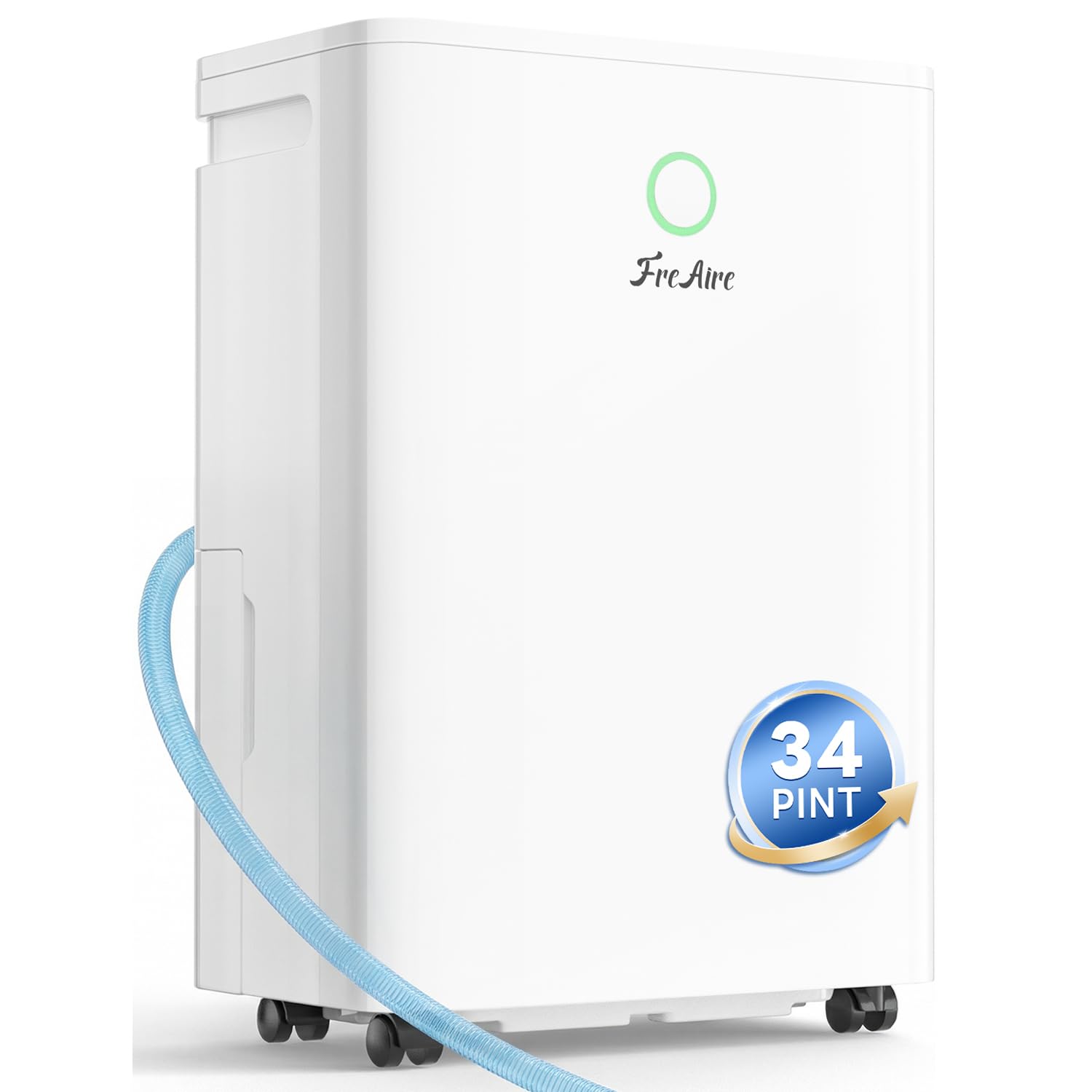 Photo 1 of FreAire 2500Sq.Ft Dehumidifier,34Pint Dehumidifiers for Home, Quiet Dehumidifier for Basement, Bedroom, Bathroom,6.56FT Drain Hose, 0.66Gal Water Tank,3-Color Humidity Light