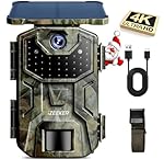 iZEEKER Cámara de Caza Solar, 4K 30fps 48MP Cámara...: 【Tecnología Solar & Fuente de Alimentación Dual】: Con una batería de litio recargable incorporada de gran capacidad de 2600 mAh y también puede funcionar con un panel solar montado en la parte superior. Esto reduce significativamente el consumo de ba...