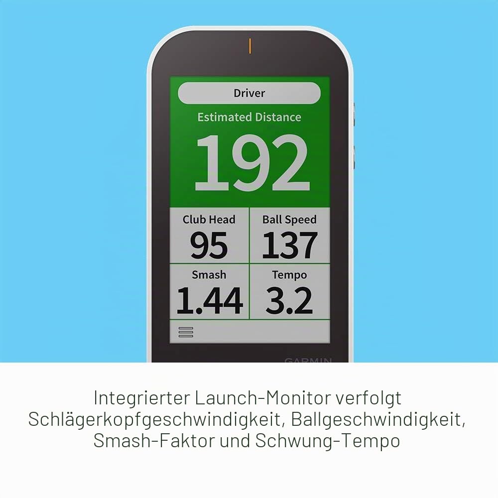 Garmin Approach G80 All-in-One Premium GPS Golf Handheld mit integriertem Launch Monitor, 3,5 Zoll Touchscreen, schwarz/weiß