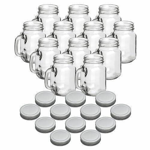 Flirt Trinkgläser Mit Henkel, Deckel & Strohhalm, 4er-Set, Je 0,5l – Für Smoothies, Cocktails, Kalte Getränke