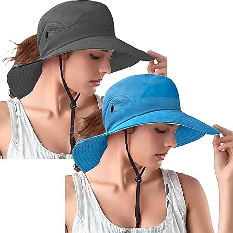 Rosoz Ponytail Sun Bucket Hat Cover