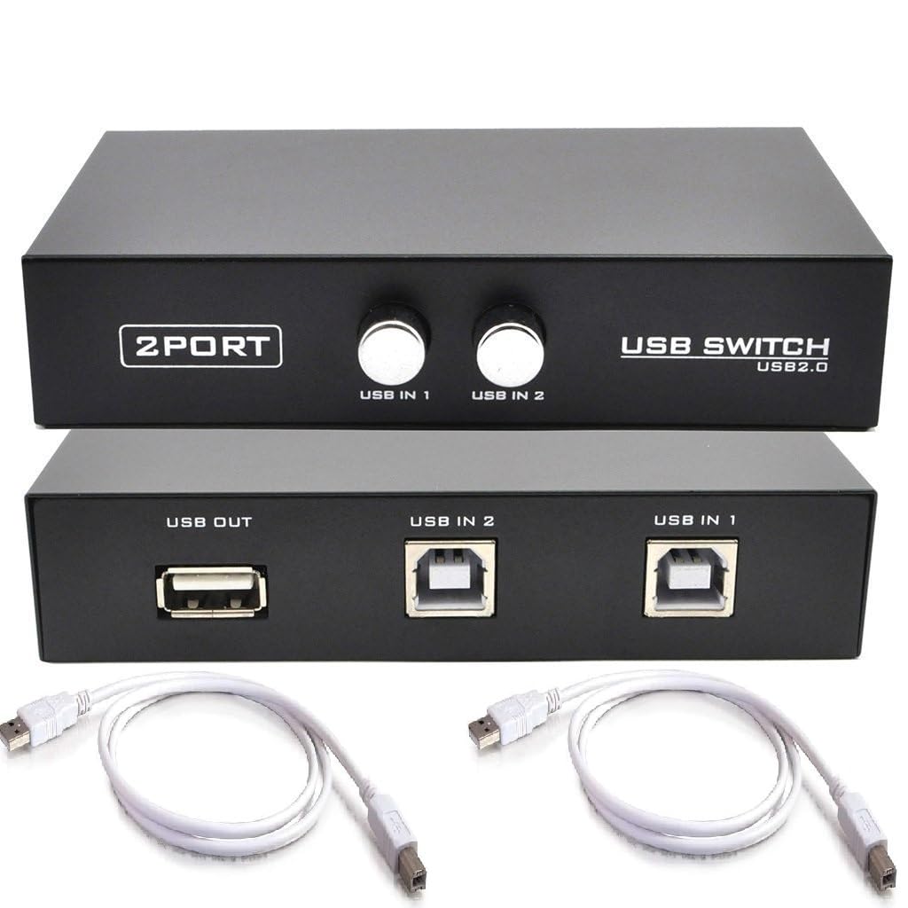 SPIN CART Printer Sharing 2 Port USB 2.0 Switch Box, 2 Computer to 1 Printer for PC Computer Scanner Printers Projector Camera and Keyboard-image-39