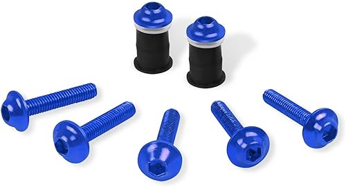 Miniatura 7 de Kit de pernos de carenado de motocicleta, color azul M5 M6, tornillos de aluminio, kit surtido de ojales de plástico, tuercas y arandelas, clips