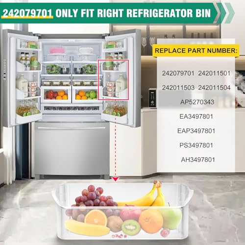 Contenedor para puerta de refrigerador 242079701 sustituye pieza rota 242011503 sin caídas 4