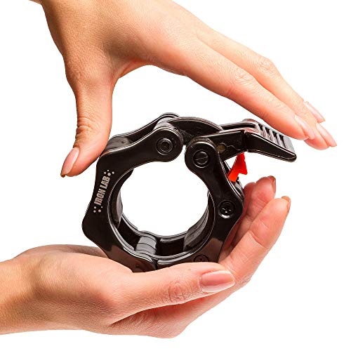 Iron Lab Olympic Barbell Collar Pair of 2" Inch Pro ABS Locking Set of 2 Black Clamps Perfect for Pro Crossfit Strong Lifts and Olympic Training Professional Quality - Image 4