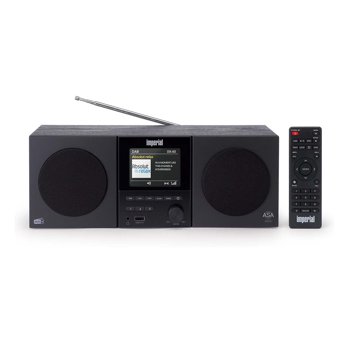 Imperial DABMAN-220BK radio DAB Plus FM – Bluetooth V5.3 – odtwarzanie przez USB i funkcja ładowania – duży kolorowy wyświetlacz TFT – głośnik 2 x 5 W – funkcja budzika – kolor czarny
