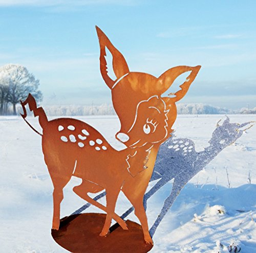 Preisvergleich Produktbild Antikas - Niedliches REH - kleines Rehkitz als Weihnachtsdekoration - Edelrost Winterdeko