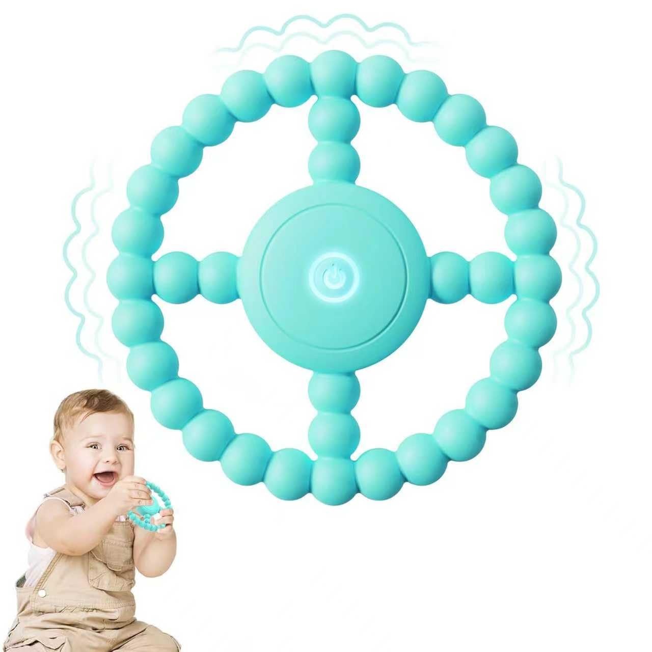 Vibrating Sensory Teething Toys,Baby Toys 6-18 Months, Autism Support & Oral Development, USB Rechargeable Teether for Toddlers, 1-2 Year Old Boys