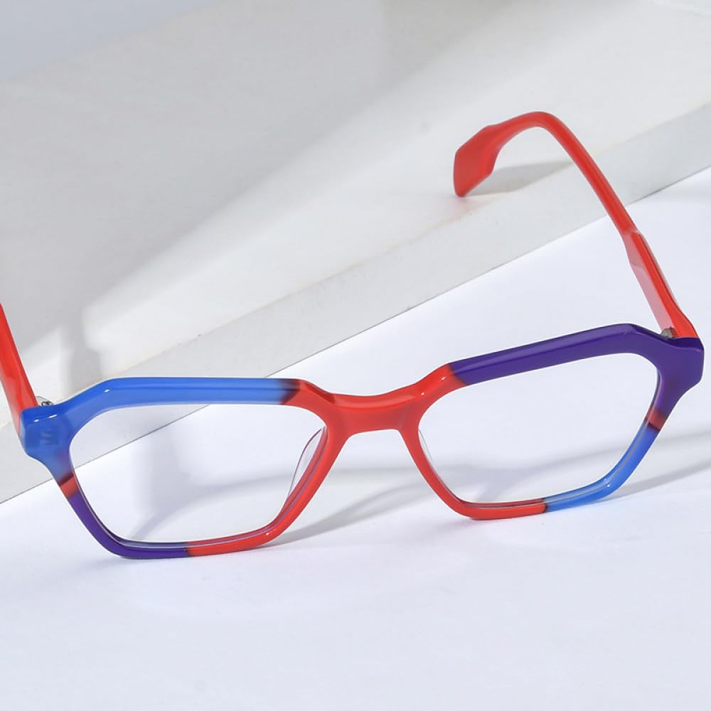 MUTYNE Mehrfarbige Acetat-Brillengestelle für Herren, Retro, quadratisch, für Damen und Herren