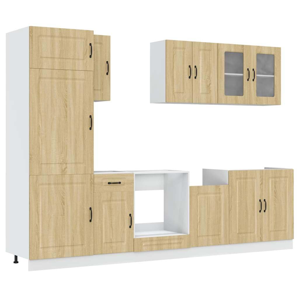 Brokky 8-TLG. Küchenschrank-Set KüChenschrank Kitchen Cabinets Buffetschrank KüChe Kalmar Sonoma-Eiche Holzwerkstoff / 3314794