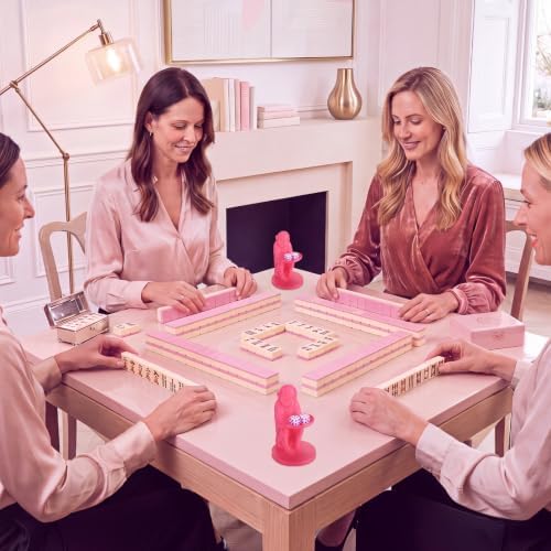 Lewtemi 2 Pcs Monkey Mahjong Dice Holder Tray for Table Games Rose Pink Monkey Mahjong Dice Storage Dish Organizer American Tabletop Game Night Accessories — view 3