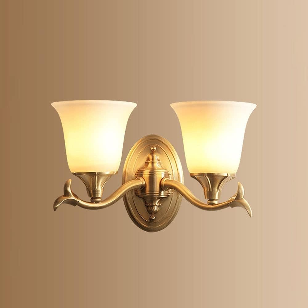 ASerZenith Led Wall Sconce, Wall Mounted Light Fixture, Vintage Copper With White, Hallway Copper Wall Lamps(White-2-Light)