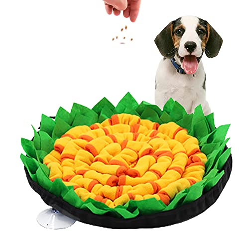 schnüffelteppich Hund intelligenzspielzeug Schnüffelspielzeug Langlebiges Interaktives Hundespielzeug Fördert Die Natürlichen Futtersuchfähigkeiten Waschbar Riechen rutschfest 50 * 50CM(Orange) Cover