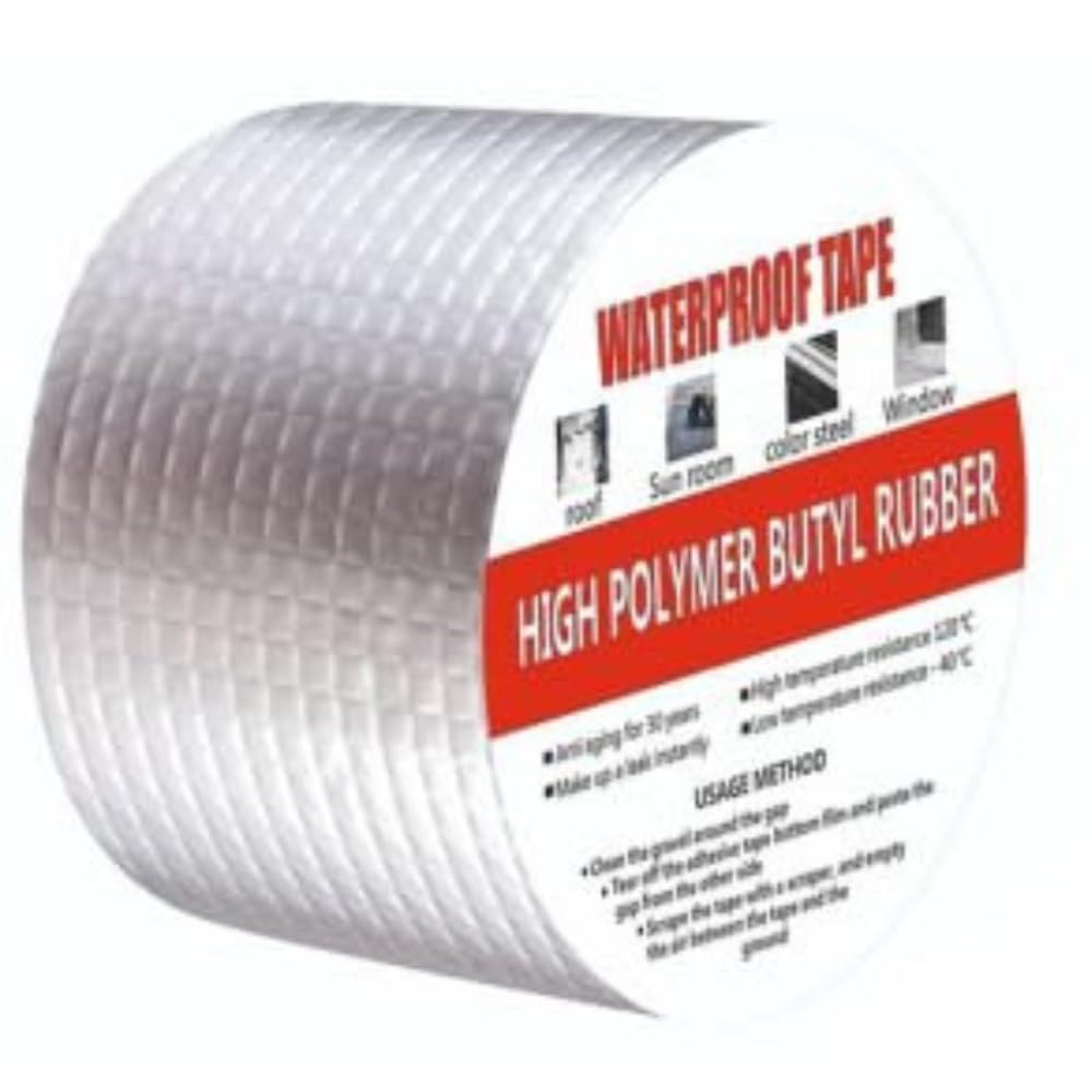 SOMONEX Super Strong Adhesive Waterproof tape Permanent Repair Aluminium Tape Waterproof, Water leakage tape Rubber Foil Suitable for Roof Leak, surface Crack, (5 METER), Silver (B0D6RCJL92) Amazon Price History, Amazon Price Tracker