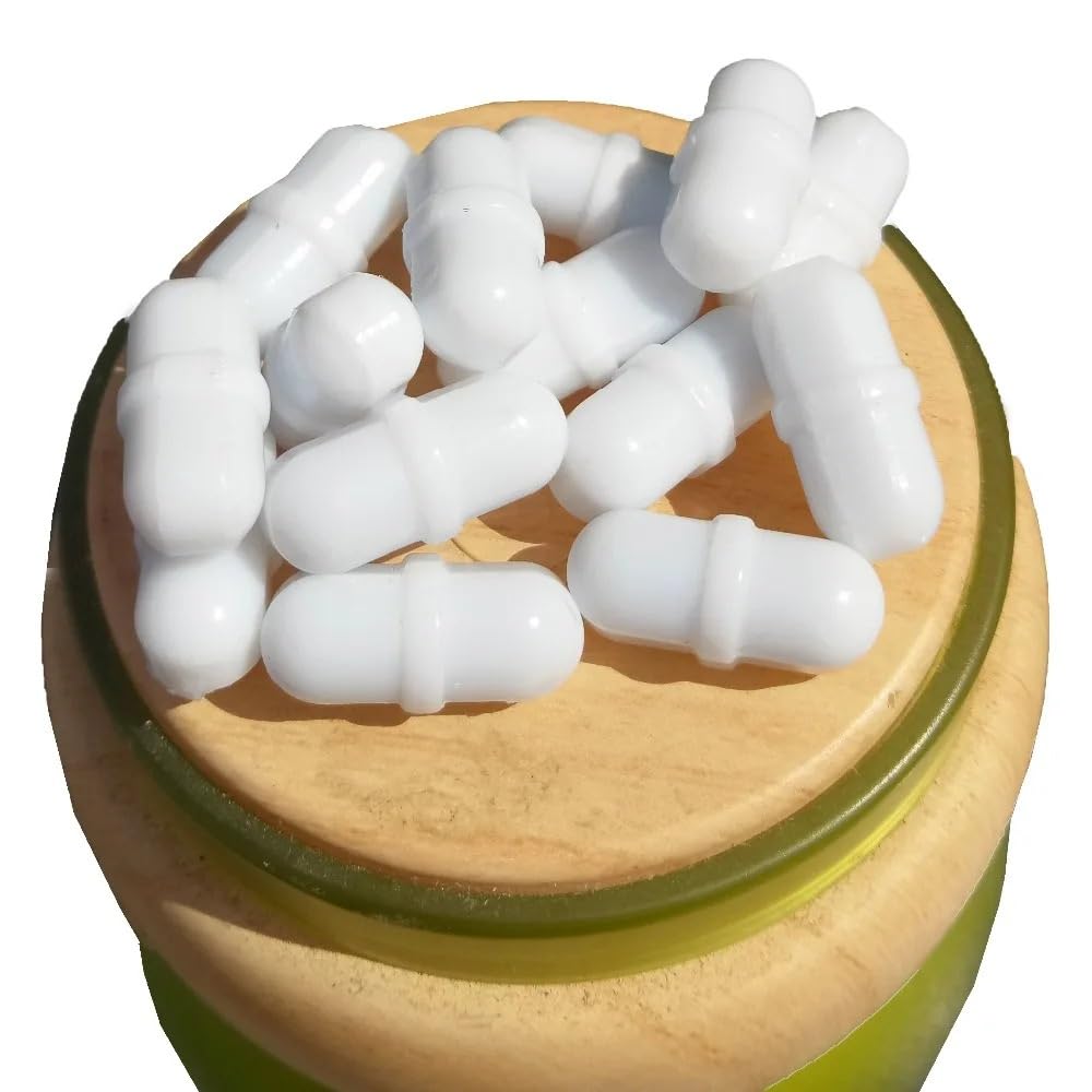 WENWENLEE B 8x20mm Cylindrical Segmented PTFE Magnetic Stirrer Stirring Rod, White PTFE Stirring Rod Rotating Rod 10 Pieces