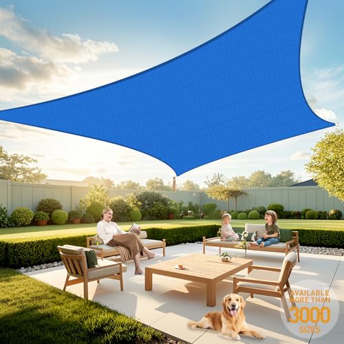 Artpuch Sun Shade Sail, 10'X13' Blue Rectangular, Curved Edged Commercial Grade 185GSM Permeable...