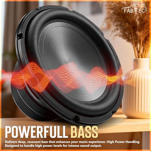 Image of FABTEC 10 Inch Heavy Bass Subwoofer with Double Magnet - 350W RMS, 1400W Peak, 4 Ohm Speaker for Car Audio, Home Theater & DIY Sound Builds (Strong Ferrite Magnet, 90dB)