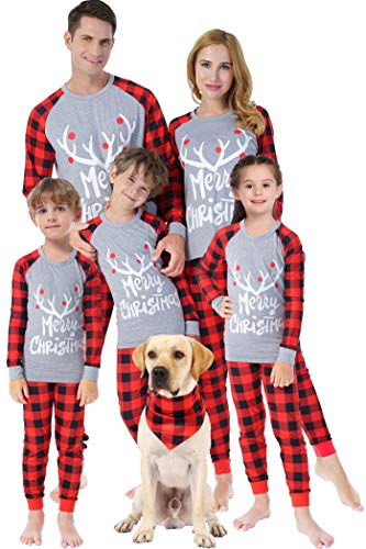 Matching Family Plaid Pajamas Boys Girls Christmas PJs Holiday Deer Men Sleepwear Pants Women S