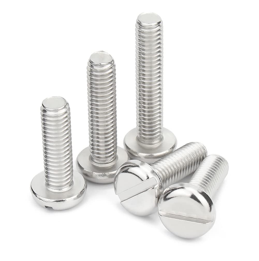 Viti a Testa Tonda con Intaglio In Acciaio Inox 304 Viti a Macchina a Testa Tonda con Intaglio M6×16mm, 10 pezzi