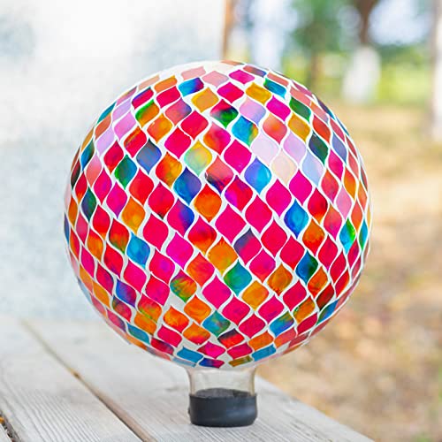 Vcuteka Gazing Ball, Glass Mosaic Gazing Balls Sphere For Garden Lawn Outdoor Ornament Yard Decorative, 10-Inch, Red #TOP4