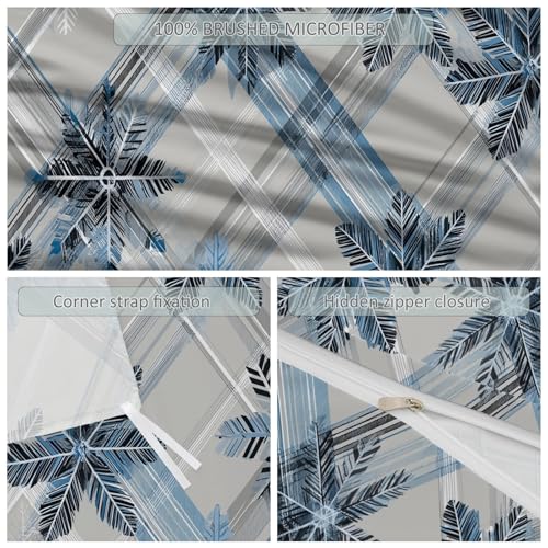 Housse de couette 200 x 200 cm douce pour lit ado à fermeture éclair robuste - 7