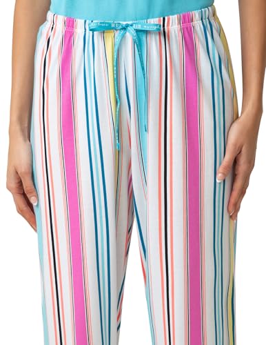 Image of HUE Women's Summer Vacation Pajama Separates, Soft, Whimsical Print Pjs with Tropical Beach Themes, Flip Flops, Cocktails