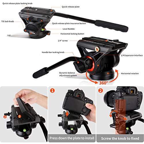 COMAN treppiede fotocamera da 180 cm Monopiede