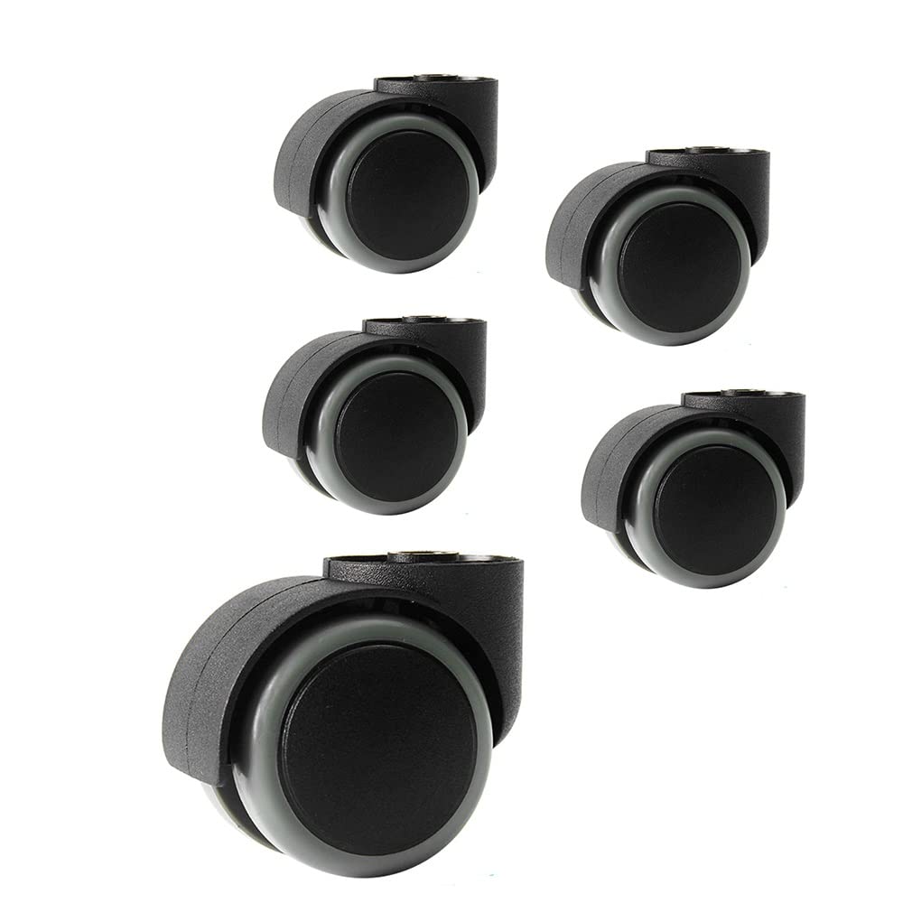 FREAZE 5 Ruote Girevoli Senza Stelo 50mm Ruote Silenziose Gemellate, Diametro Del Foro 8 Mm, Rotelle Di Ricambio Per Sedia Ufficio (Color : B)