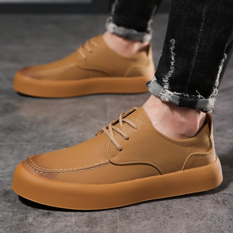 Men's Soft-Soled Oxford Shoes British Rubber Shoes Vintage Flat Round Comfortable Breathable Non-Slip wear-Resistant Versatile Work Shoes for Men2