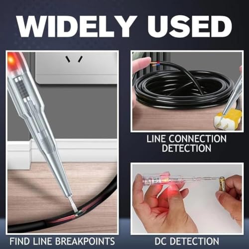 Image of (3PC) Quickly Detect Wiring Faults Electrical Current Pen 70-250V AC Voltage Tester Non-Contact Power Detector Pen Line Fault Plug Tester Electrical Circuit for LED Indicator Built in Screwdriver