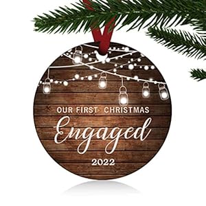 ZUNON Our First Christmas Engaged Ornaments 2022 Our First Christmas Married Wedding Decoration Ornament Keepsake Gift 3…