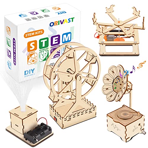Orivast Stem Kit 3D Wooden Puzzles, 4 Set Wood Model Building Kits For Kids Ages 8-12, Educational Engineering Science Projects, Diy Craft Kits Toys For Boys Girls #TOP8