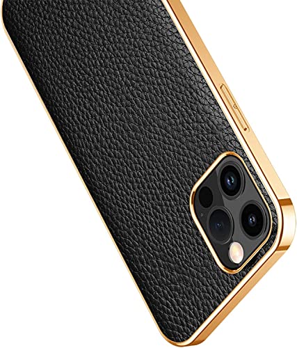 Étui iPhone 14 Plus antichoc à bumper TPU flexible et dos cuir véritable rouge