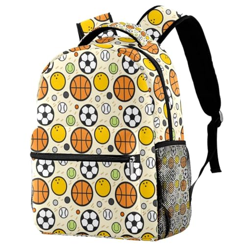 Sac à dos d'école 40cm pour ados et filles avec motif sport multicolore