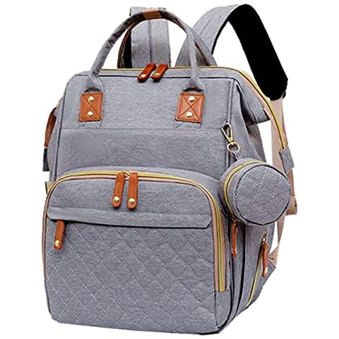 Yeerovan Baby Diaper Bag Backpack with Changing Pads Mommy Bags Boys Girl Unisex Multifunction Travel Baby Stroller Large Capacity(3037-Grey) Cover