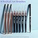 5Pcs Nail Art Liner Brushes, Liner Brush for Nails Gel, Thin Nail Art Brush, Sizes 7/9/11/15/25 mm, 3Pcs Nail Art Clean Up Brushes for Nail Design Painting DIY and Clean Polish Mistake On The Cuticles