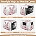 KLL Pink Bunny Rabbit Ears Floral Leaves Easter Metal Dog Crate Covers Kennel Covers Roller Shades 30 Inch